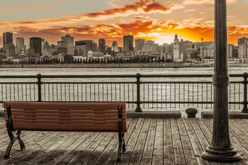 Montreal Quebec Skyline at Sunset Photo Photograph Cool Wall Decor Art Print Poster 24x16