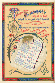 The Ten Commandments Illustration Cool Wall Decor Art Print Poster 24x36