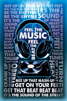 Feel The Music Feel The Beat Cool Wall Decor Art Print Poster 16x24