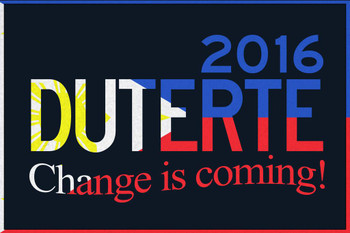 Vote Rodrigo Duterte 2016 Flag Change Is Coming Campaign Cool Wall Decor Art Print Poster 24x16