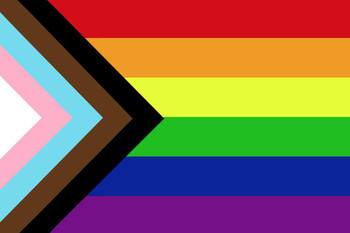 Laminated Pride Flag Black Brown LGBTQIA Pride Rainbow Flag Black Lives Matter BLM Trans Pride Poster Dry Erase Sign 16x24