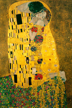 Laminated Gustav Klimt The Kiss 1908 Austrian Symbolist Painter Golden Period Art Nouveau Print Poster Dry Erase Sign 16x24