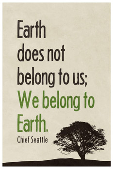 Laminated We Belong To The Earth Day Poster Chief Seattle Quote Save Our Earth Planet Famous Motivational Inspirational Poster Dry Erase Sign 16x24