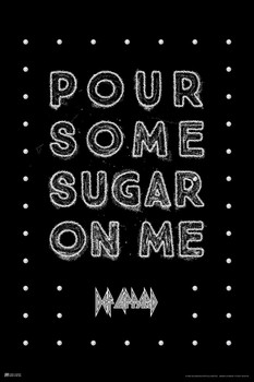 Def Leppard Poster Pour Some Sugar On Me Album Cover Heavy Metal Music Merchandise Retro Vintage 80s Aesthetic Band Stretched Canvas Art Wall Decor 16x24