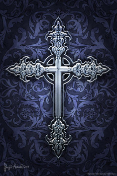 Laminated Gothic Cross by Brigid Ashwood Poster Dry Erase Sign 16x24