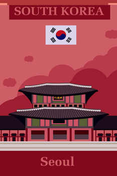 Seoul South Korea Retro Travel Tourism Cool Wall Decor Art Print Poster 24x36