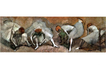 Laminated Edgar Degas Frieze of Dancers 1895 French Impressionist Oil On Fabric Painting Art Poster Dry Erase Sign 16x24