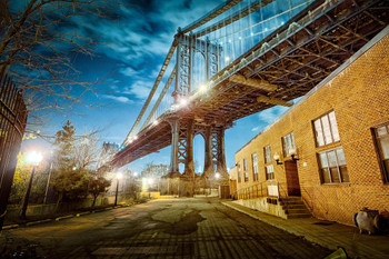 Laminated Manhattan Bridge from Brooklyn New York City NYC Photo Photograph Poster Dry Erase Sign 24x16