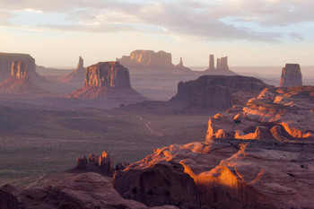 Laminated The Hunts Mesa Rock Formation Monument Valley Photo Photograph Poster Dry Erase Sign 24x16