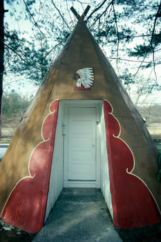 Laminated Teepee Motel Entrance Roadside Attraction Photo Photograph Poster Dry Erase Sign 24x16
