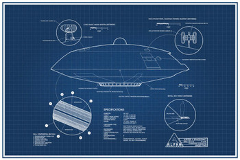 Lost In Space Jupiter 2 Spacecraft Blueprint Cool Wall Decor Art Print Poster 16x24