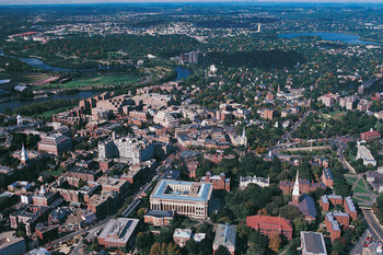Laminated Harvard University Campus Aerial View Harvard Massachusetts Photo Photograph Poster Dry Erase Sign 24x16