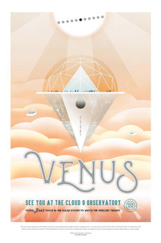 Laminated Venus NASA Space Travel Poster Dry Erase Sign 16x24