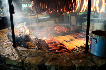 Meat Smoking Over the Pit Texas BBQ Photo Photograph Cool Wall Decor Art Print Poster 24x16