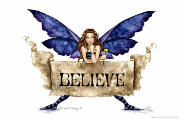 Laminated Believe Fairy 2 by Amy Brown Poster Dry Erase Sign 16x24