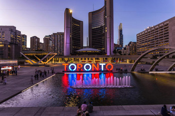 Laminated Toronto Sign Nathan Phillips Square Toronto Ontario Photo Photograph Poster Dry Erase Sign 16x24