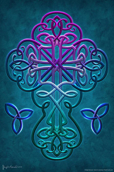 Laminated Celtic Cross by Brigid Ashwood Poster Dry Erase Sign 16x24