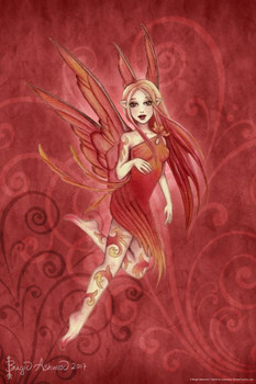 Laminated Fairy Sprite Ember by Brigid Ashwood Poster Dry Erase Sign 16x24