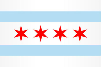 Laminated Chicago City Flag Poster Dry Erase Sign 16x24