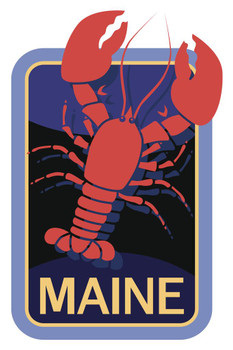 Maine Lobster Retro Travel Sticker Cool Shellfish Poster Aquatic Wall Decor Fish Pictures Wall Art Underwater Picture of Fish for Wall Wildlife Reef Poster Cool Wall Decor Art Print Poster 16x24