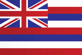 Laminated Hawaii State Flag Poster Dry Erase Sign 16x24