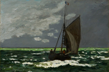Claude Monet Seascape Storm Sailboat Impressionist French Nature Landscape Painting Cool Wall Art Print Poster 18x12