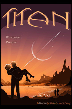 Titan A Lovers Paradise Futuristic Science Fantasy Travel Cool Wall Decor Art Print Poster 16x24