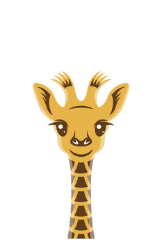 Laminated Baby Giraffe Cartoon Style Portrait Nursery Wall Art Cute Adorable Decoration For Girls Room For Boys Room Poster Dry Erase Sign 24x16