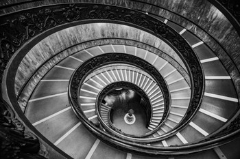 Bramante Staircase Vatican Museum Spiral Staircase Black And White Photo Cool Wall Decor Art Print Poster 24x16
