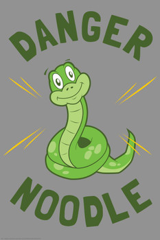Danger Noodle Snake Funny Cartoon Illustration Parody Snake Poster Snake Print Decor Top Snakes Pictures Gallery For All Poster Reptile Snake Theme Snake Cool Wall Decor Art Print Poster 16x24