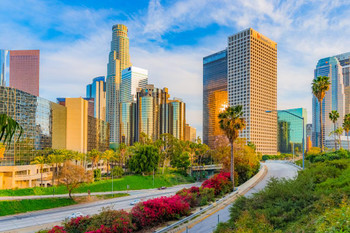 Laminated Los Angeles California Downtown Skyline Photo Photograph Poster Dry Erase Sign 24x16