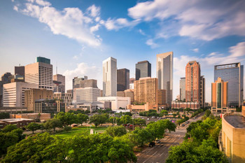 Laminated Houston Texas Skyline Poster Dry Erase Sign 24x16