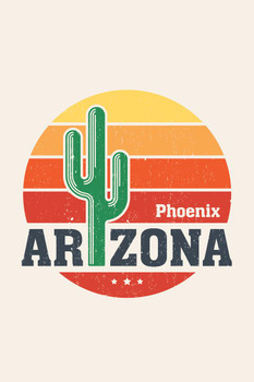 Laminated Phoenix Arizona Retro Travel Poster Dry Erase Sign 16x24