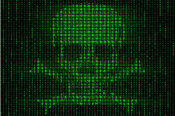 Laminated Computer Virus Cyber Security Skull and Crossbones Poster Dry Erase Sign 24x16