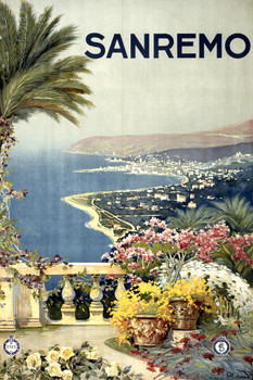 Sanremo Italy Coastal Town Vintage Travel Cool Wall Decor Art Print Poster 16x24