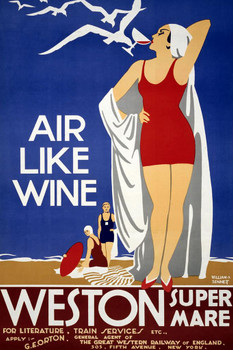 Air Like Wine Weston Great Western Railway Vintage Travel Cool Wall Decor Art Print Poster 16x24