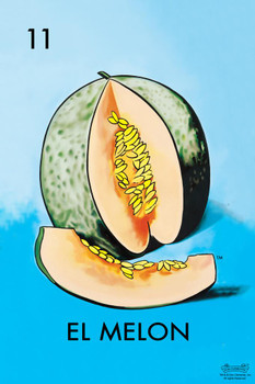 11 El Melon Cantaloupe Loteria Card Mexican Bingo Lottery Cool Wall Decor Art Print Poster 16x24