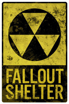 Laminated Fallout Shelter Vintage Style Sign Poster Dry Erase Sign 16x24