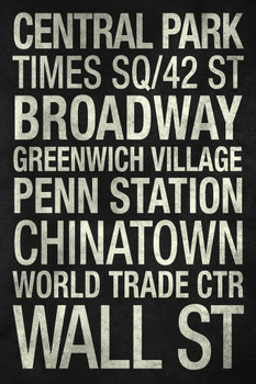 Subway Stations New York City Black and White Cool Wall Decor Art Print Poster 24x36