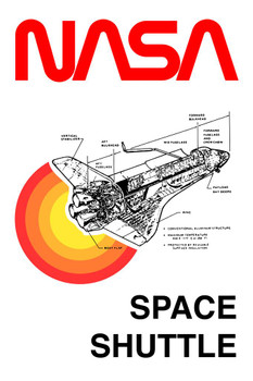 NASA Space Shuttle Diagram Retro Cool Wall Decor Art Print Poster 16x24