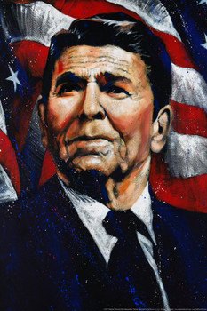 Ronnie Ronald Reagan Painting by Stephen Fishwick Art Cool Huge Large Giant Poster Art 36x54