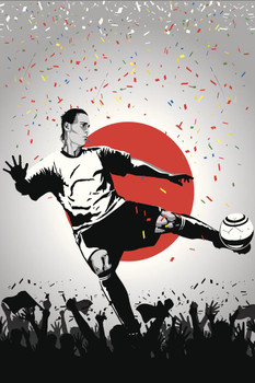 Laminated Japan Soccer National Team Sports Poster Dry Erase Sign 16x24