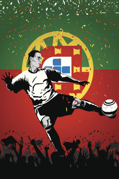 Laminated Portugal Soccer Player Sports Poster Dry Erase Sign 16x24