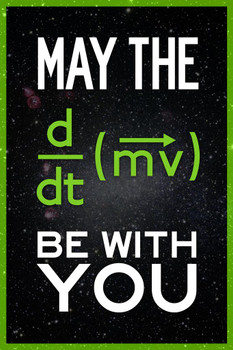 May The Force Be With You Equation Movie Quote Space Cool Wall Art Print Poster 24x36