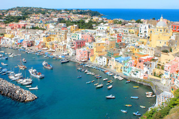 Procida Cinque Terre Italy Amalfi Coast Positano Mediterranean Sea Beautiful View European Landscape Photo Photograph Cool Wall Decor Art Print Poster 24x16