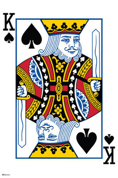 King of Spades Playing Card Art Poker Room Game Room Casino Gaming Face Card Blackjack Gambler Cool Wall Decor Art Print Poster 16x24