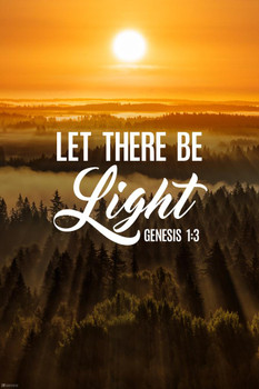 Let There Be Light Genesis 3 1 Bible Quote Spiritual Decor Motivational Poster Bible Verse Christian Wall Decor Inspirational Art Biblical Art Thick Paper Sign Picture 8x12 - Poster Foundry