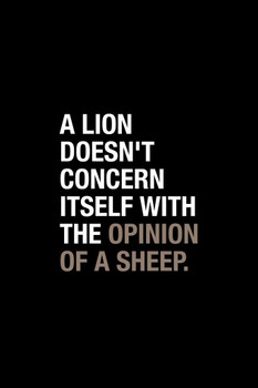 Laminated Lion Doesnt Concern Itself With The Opinion Of Sheep Famous Motivational Inspirational Quote Teamwork Inspire Quotation Gratitude Positivity Support Motivate Poster Dry Erase Sign 16x24