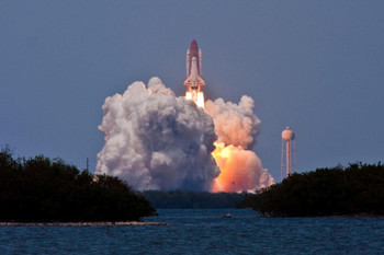 Laminated Space Shuttle STS 125 Clears the Tower Launch Photo Photograph Poster Dry Erase Sign 24x16