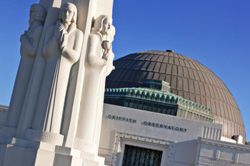 Laminated Griffith Park Observatory Astronomers Monument Photo Photograph Poster Dry Erase Sign 24x16